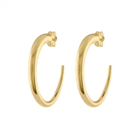 14KT GOLD MEDIUM TAPERED HOOP POST EARRING