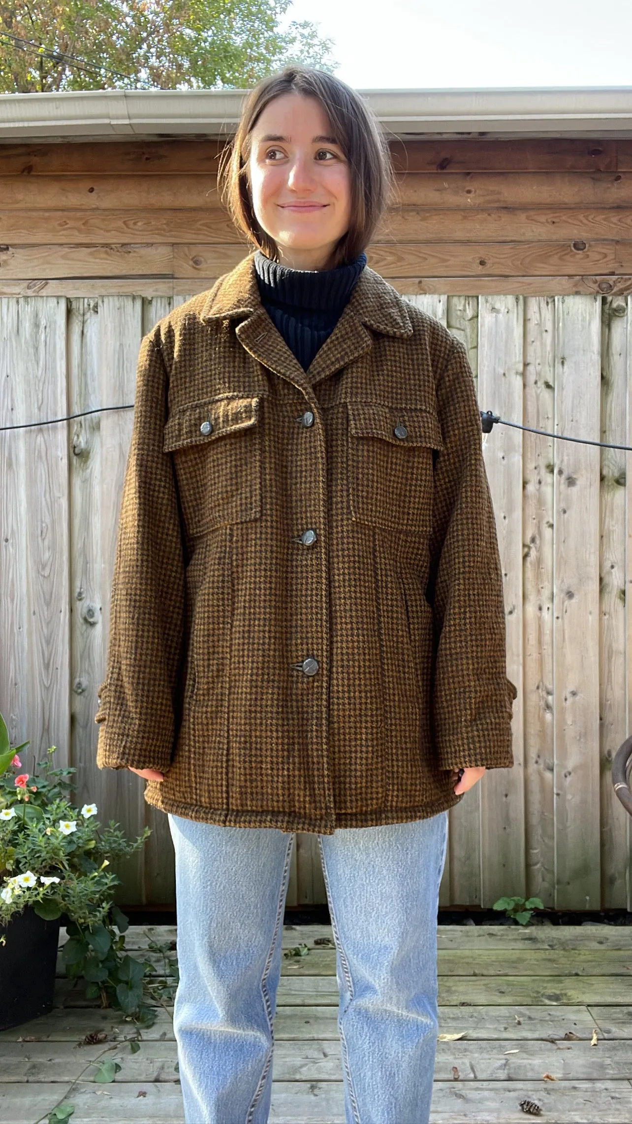 1970s Gordon & Ferguson Houndstooth Hunting Jacket - M/L