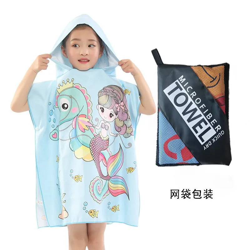 200g-300g Superfine Terry Cloth Child Cartoon Towel Poncho with 150D Thread and Other Craftsmanship