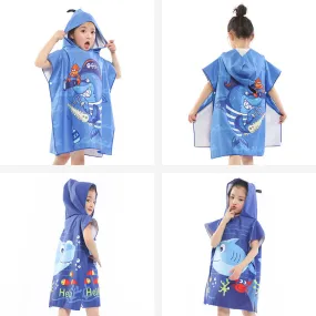 200g-300g Superfine Terry Cloth Child Cartoon Towel Poncho with 150D Thread and Other Craftsmanship