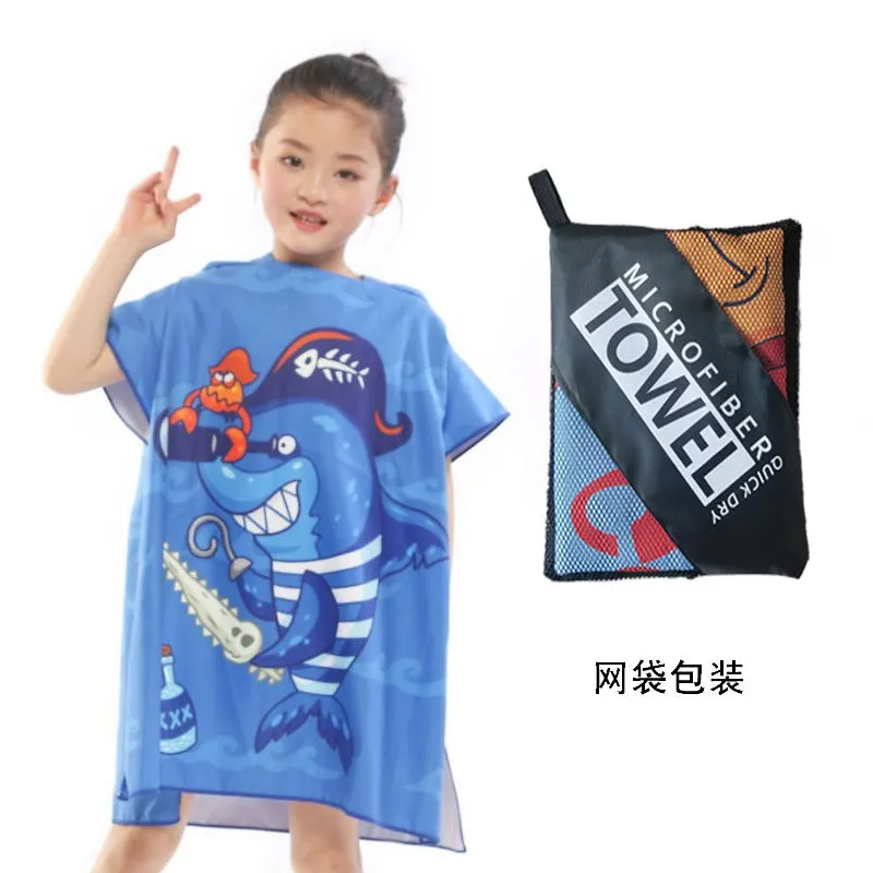 200g-300g Superfine Terry Cloth Child Cartoon Towel Poncho with 150D Thread and Other Craftsmanship