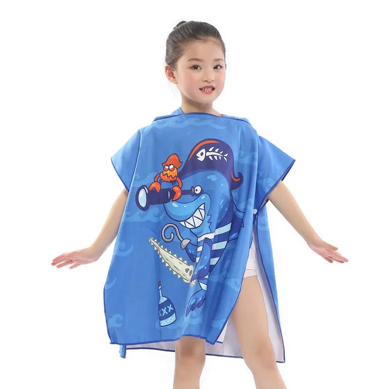 200g-300g Superfine Terry Cloth Child Cartoon Towel Poncho with 150D Thread and Other Craftsmanship