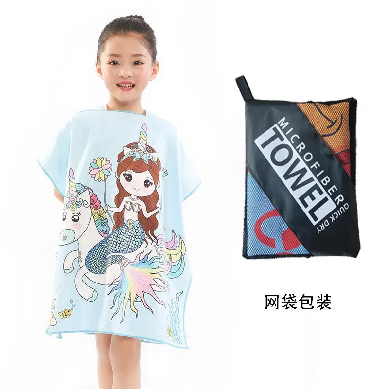 200g-300g Superfine Terry Cloth Child Cartoon Towel Poncho with 150D Thread and Other Craftsmanship