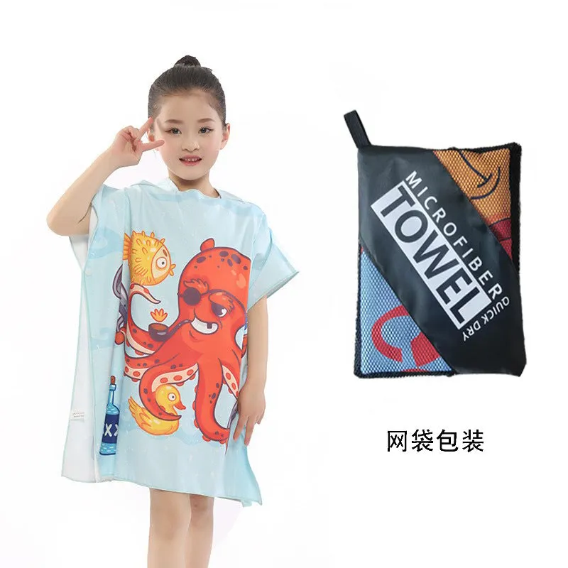 200g-300g Superfine Terry Cloth Child Cartoon Towel Poncho with 150D Thread and Other Craftsmanship