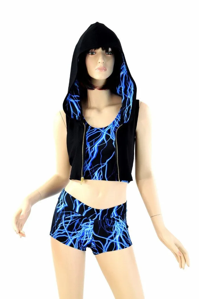 3PC Blue Lightning Hoodie Set