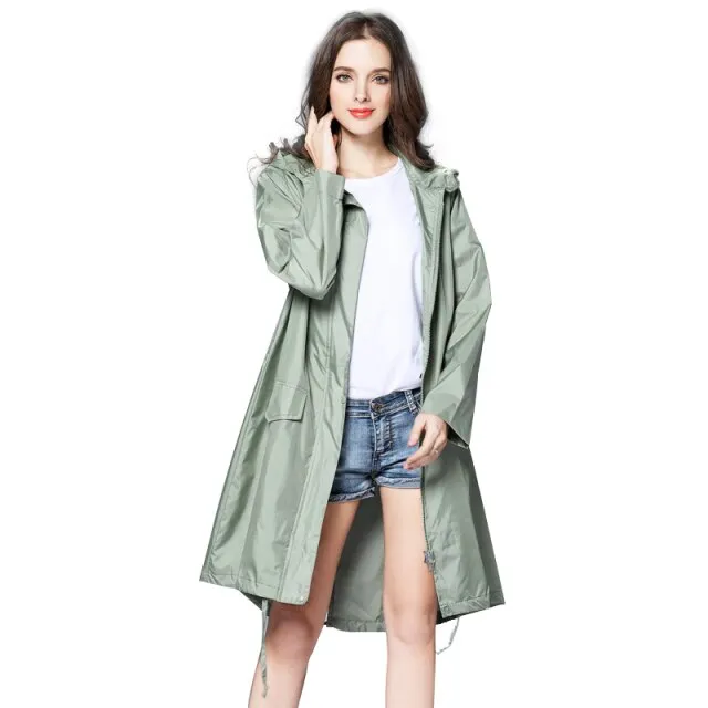 6 Colors Waterproof Raincoat Women Hooded Long Rain Jacket Breathable Rain Coat Poncho Outdoor Rainwear