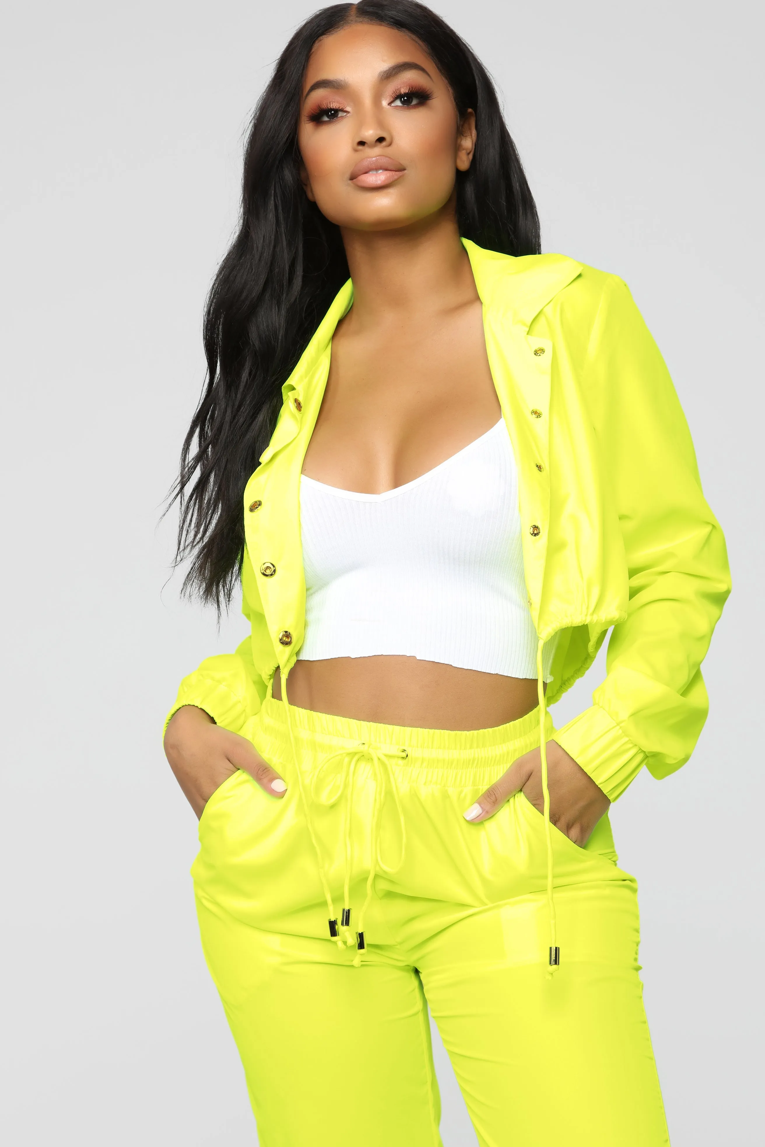 A Baddie Fasho Lounge Set - NeonYellow