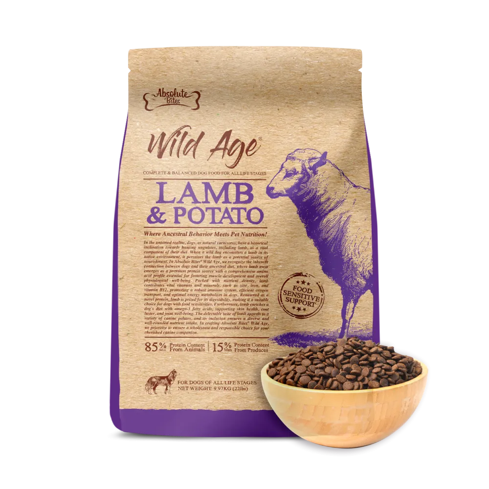 Absolute Bites Wild Age Dog Lamb & Potato Complete & Balanced For All Life Stages 22lbs