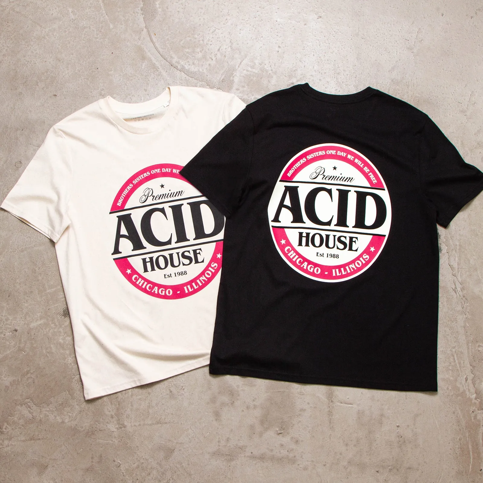 Acid House Premium Back Print - Tshirt - Natural