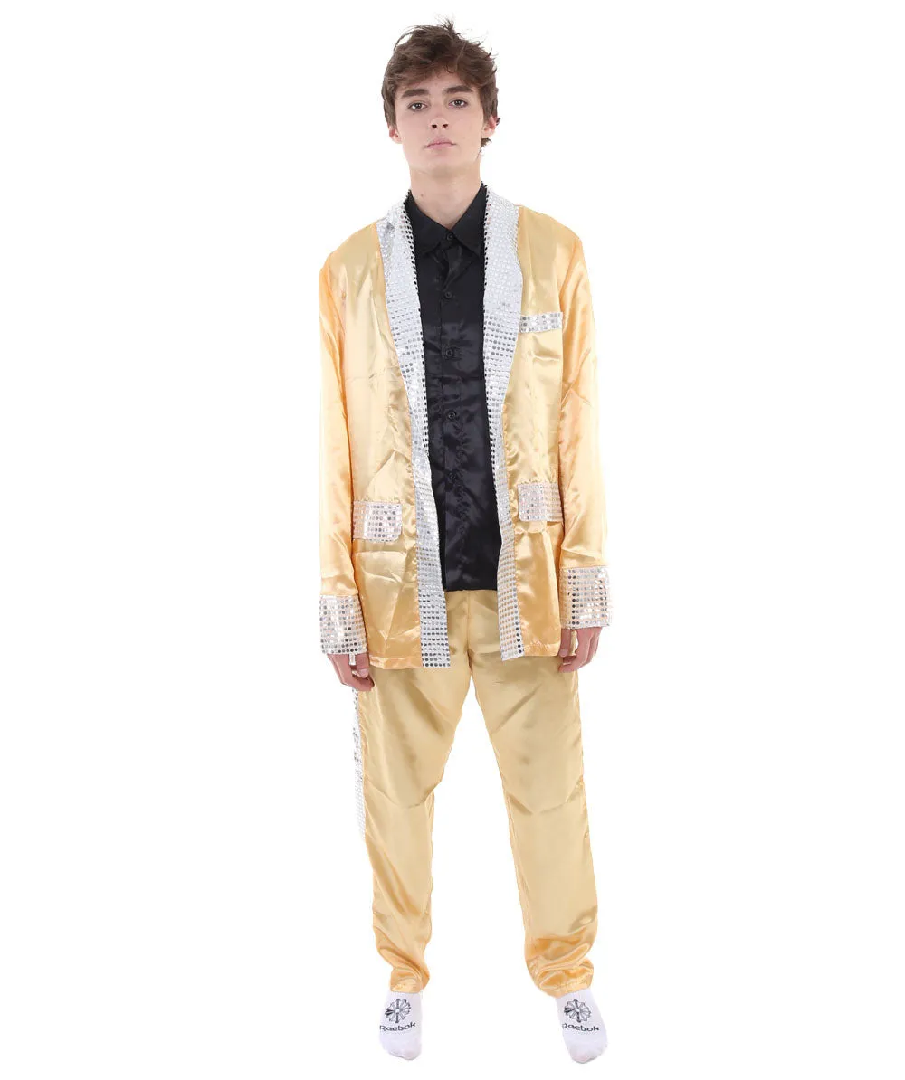 Adult Men's Satin Costume | Gold Cosplay Costume