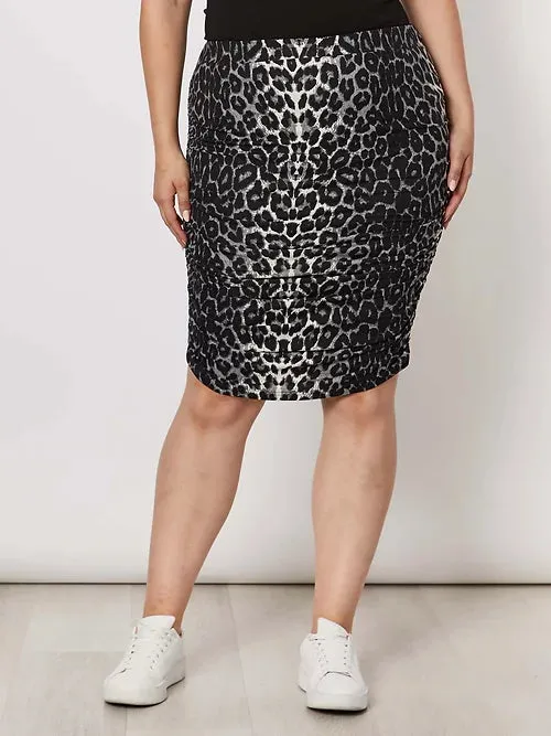 Animal Print Ruched Skirt