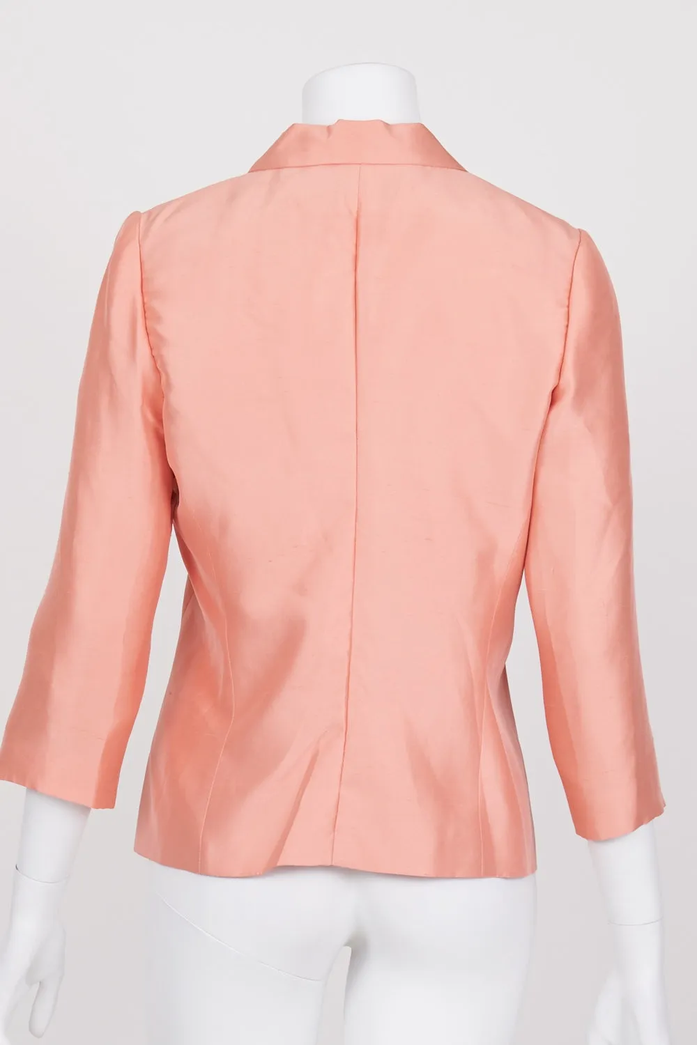 Anthea Crawford Pink Button Front Silk Jacket 12