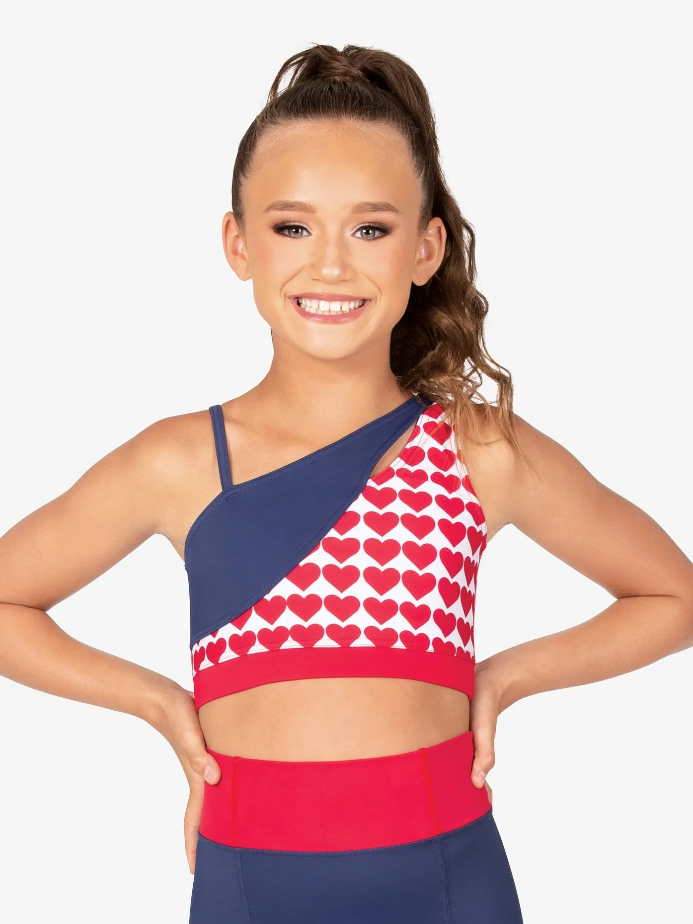 Asymmetric Heart Crop Top - Multi