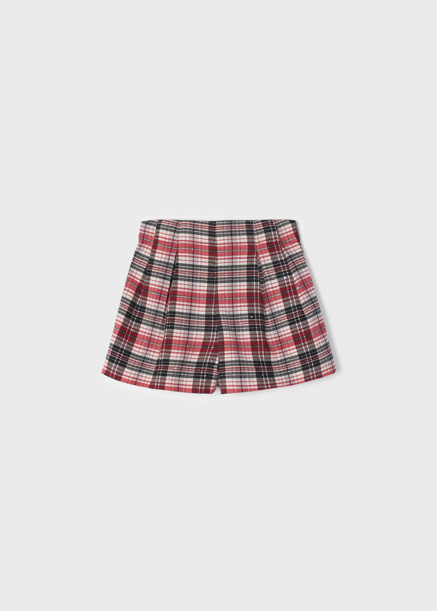 AW22 Mayoral Girls Red and Black Check Shorts 4210