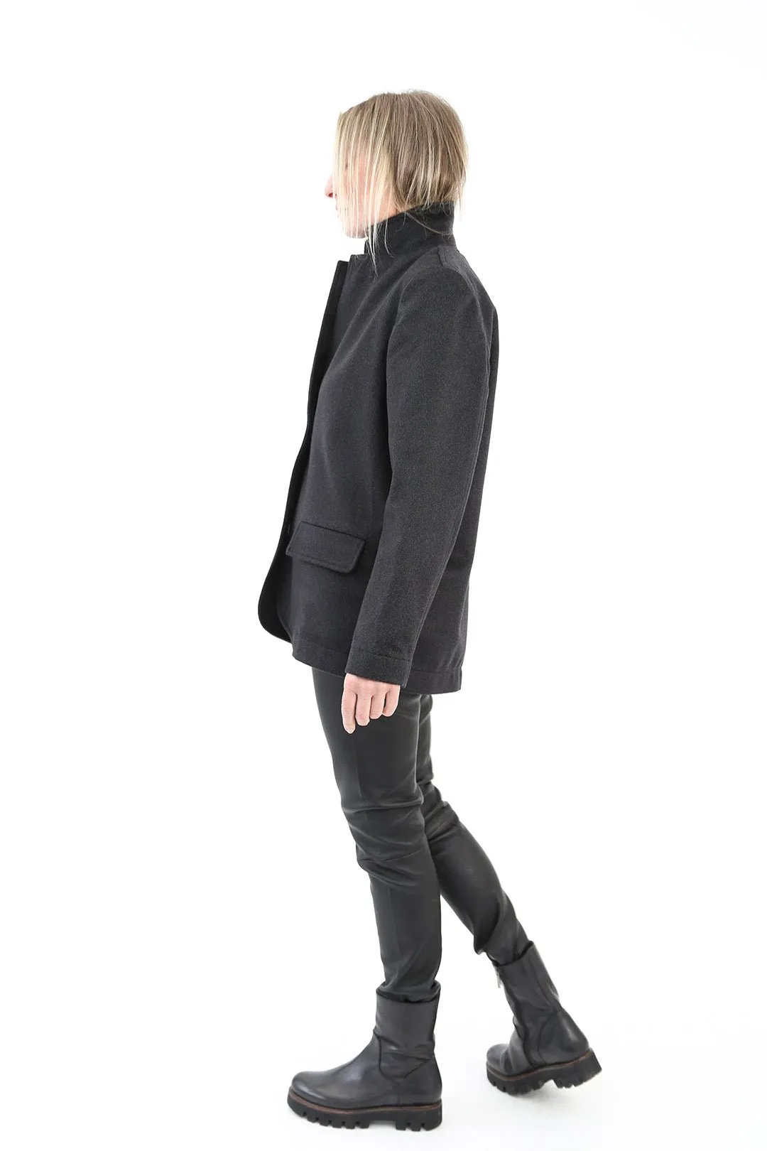 BACCIO ITALIAN BLAZER IN LORO PIANA CASHMERE CHARCOAL GREY