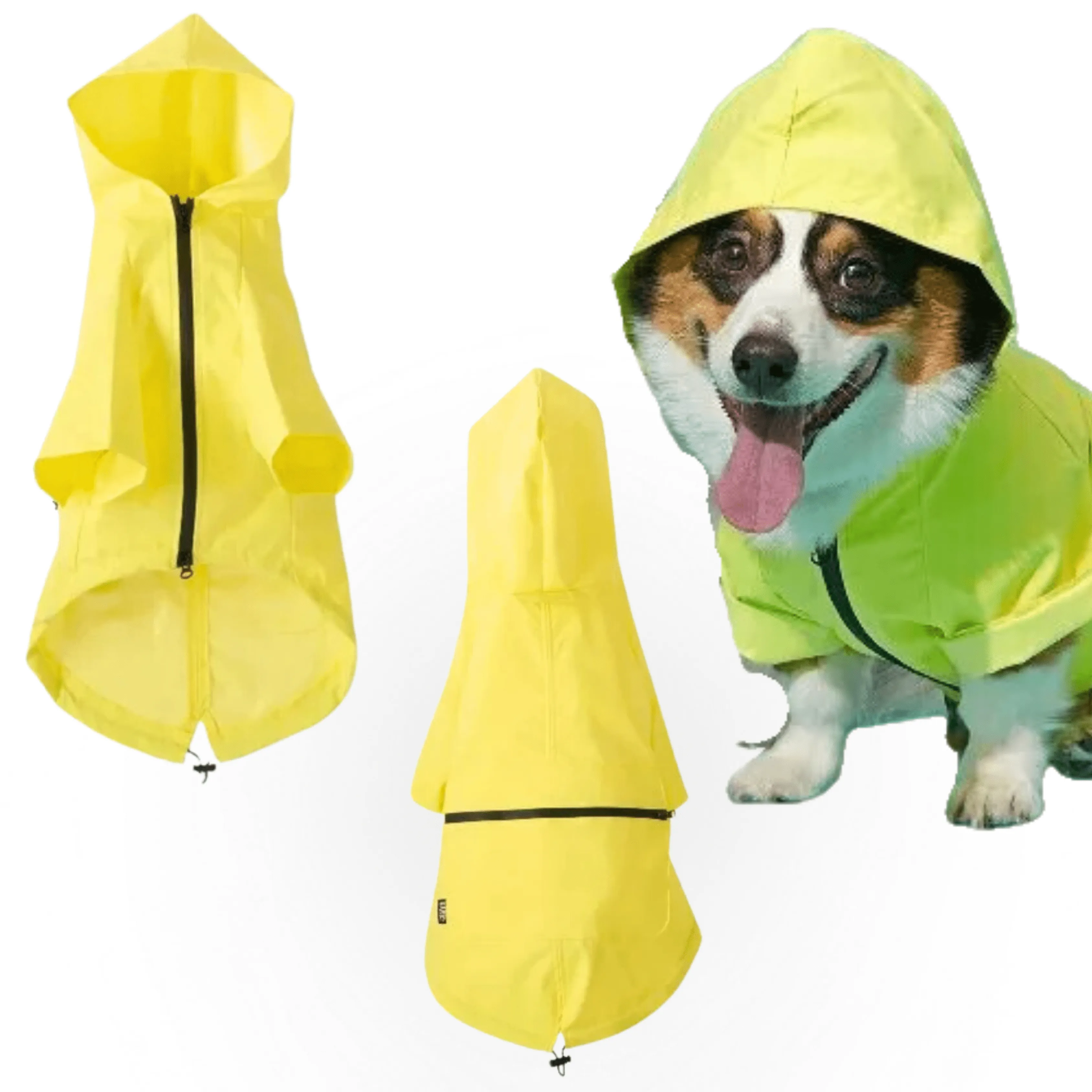 BARK - Dry Dog Hooded Yellow Raincoat