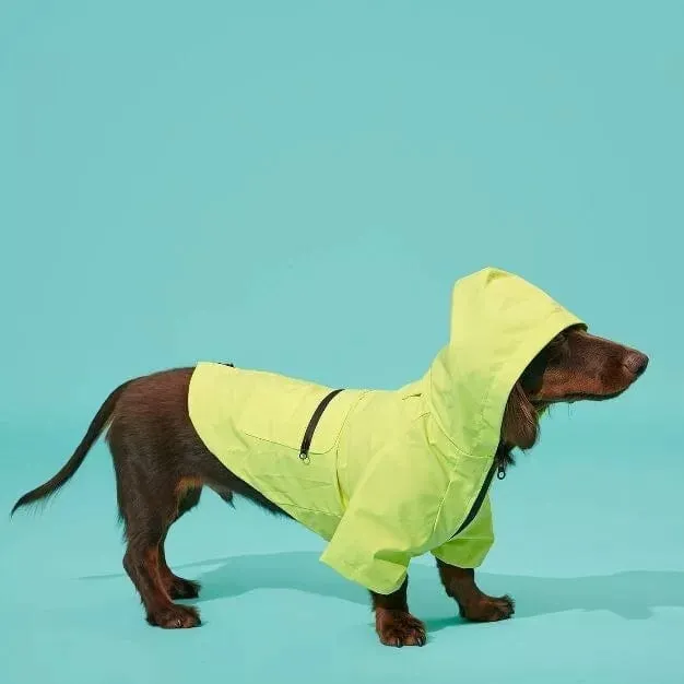 BARK - Dry Dog Hooded Yellow Raincoat