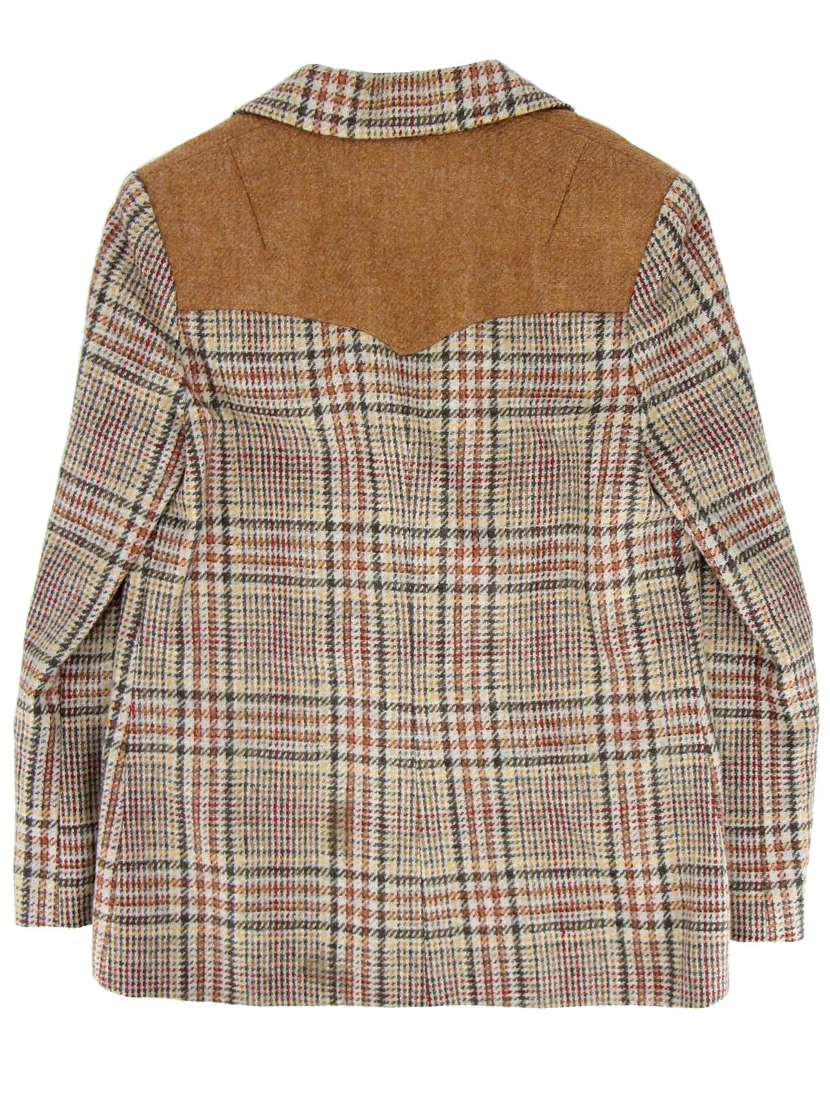 Beige Check 1970s Vintage Wool Jacket