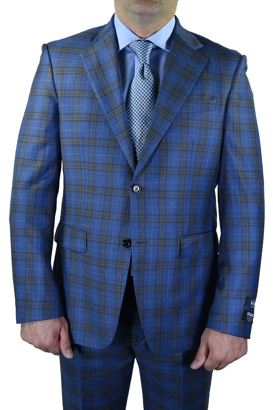 Berragamo "Fancy" New Blue Windowpane Suit