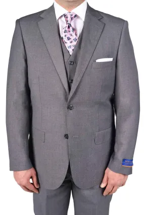 Berragamo "Napoli" Solid Medium Grey 2-Button Notch Suit