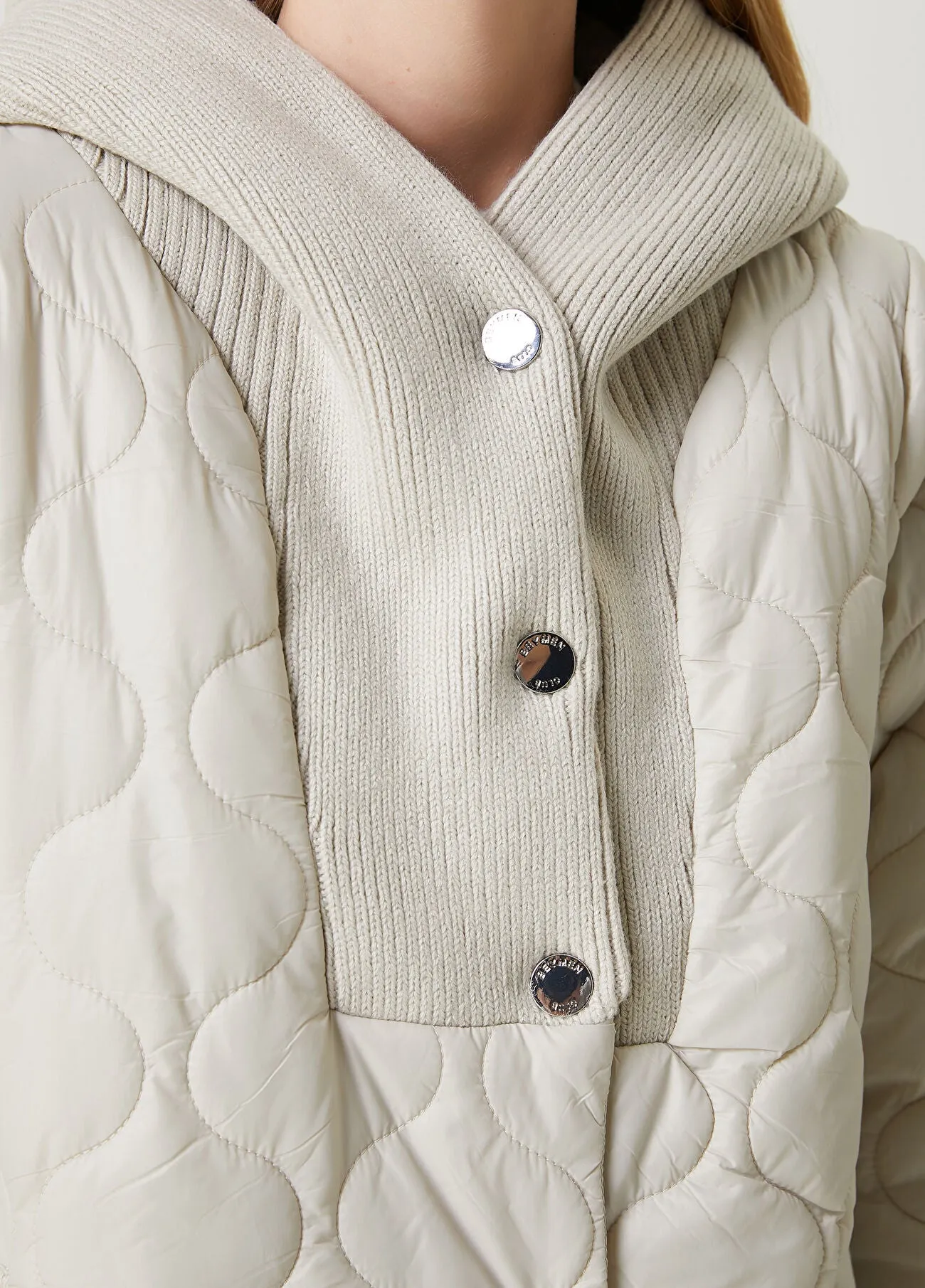 Beymen Club Stone Knit Hooded Coat Gray