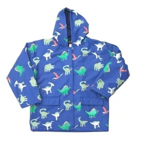 Big Boys Blue Dinosaurs Rain Coat 8-10