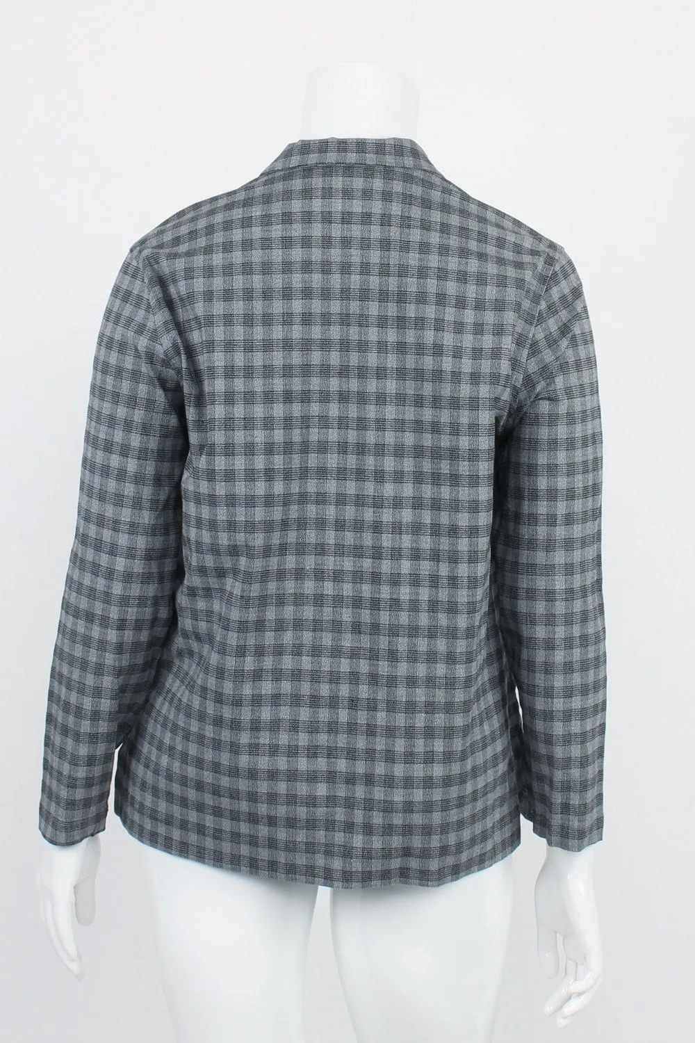 Black Pepper Grey Plaid Zip Front Jacket 14