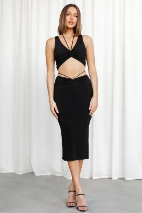 Black Pull Up Tie Skirt