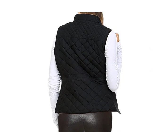 Black Quilted Vest - The Aspen