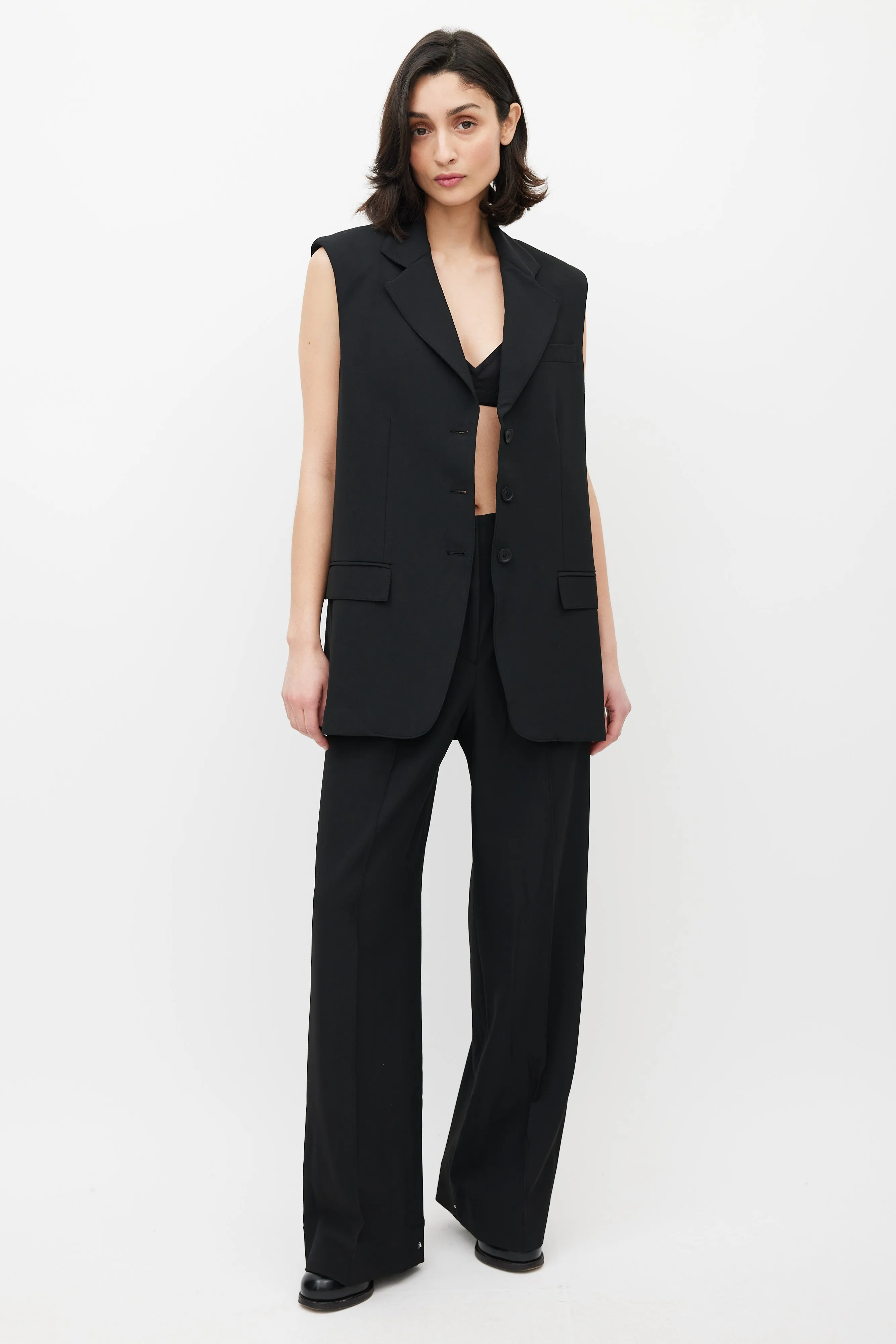 Black Saville Blazer Vest