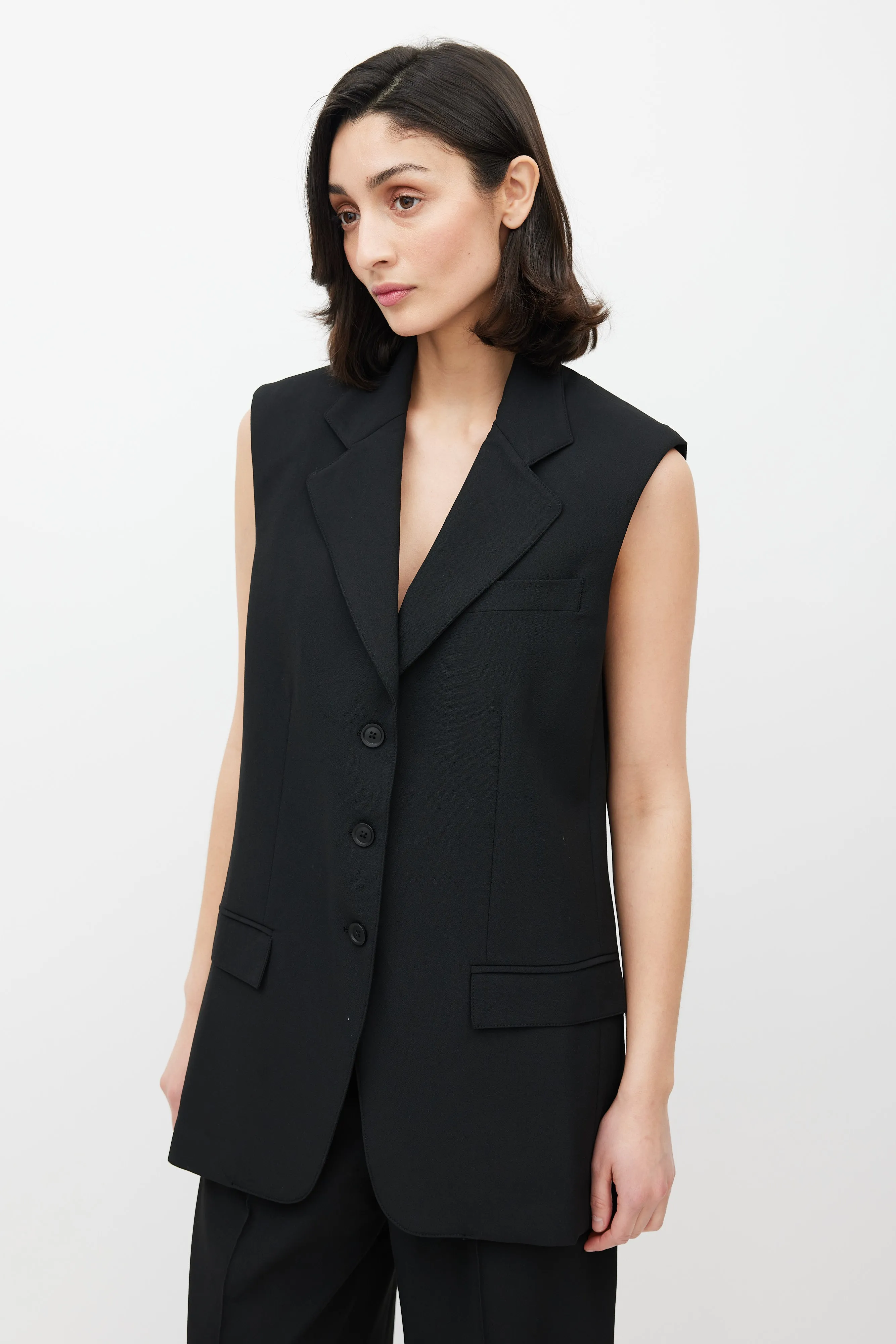 Black Saville Blazer Vest