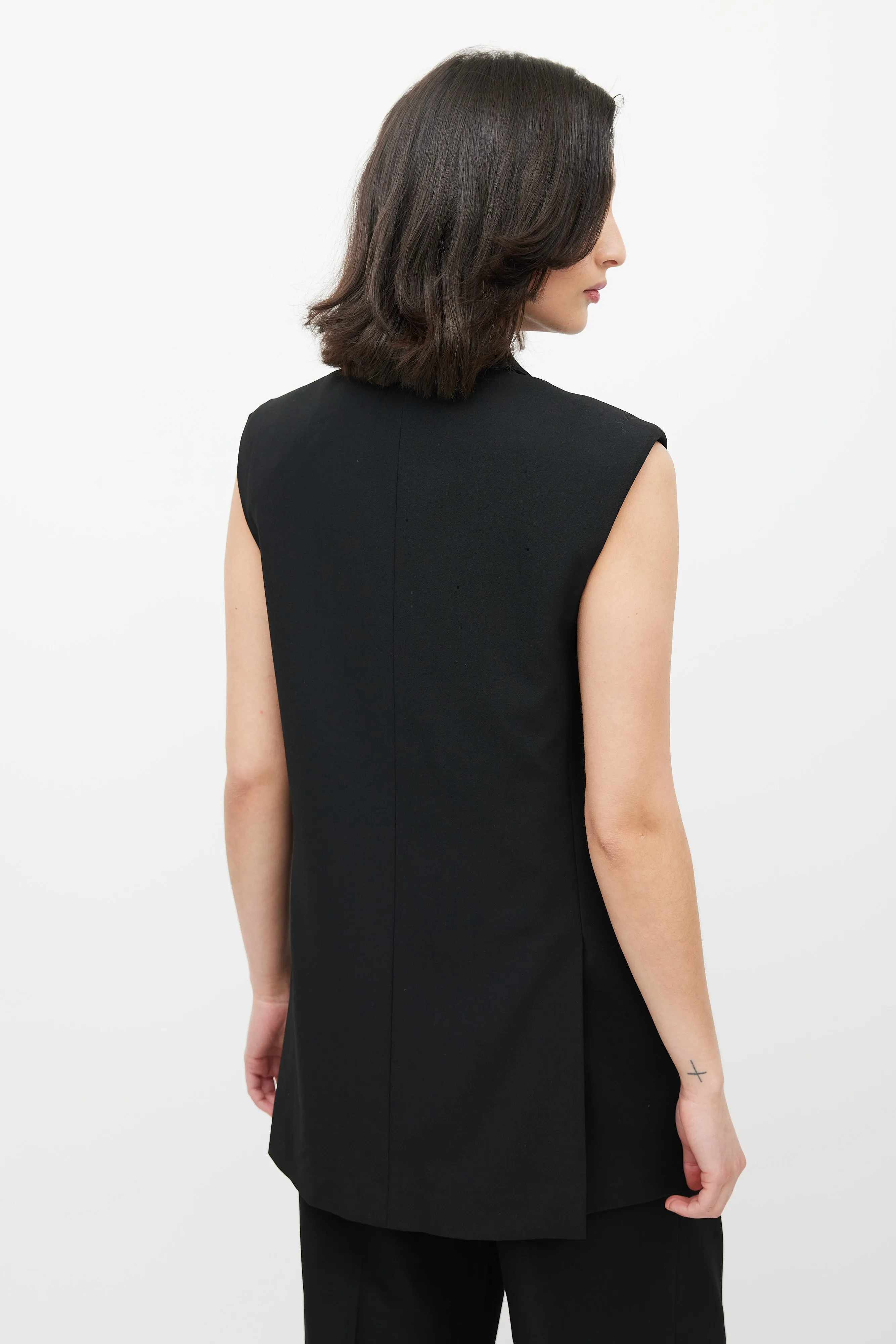 Black Saville Blazer Vest