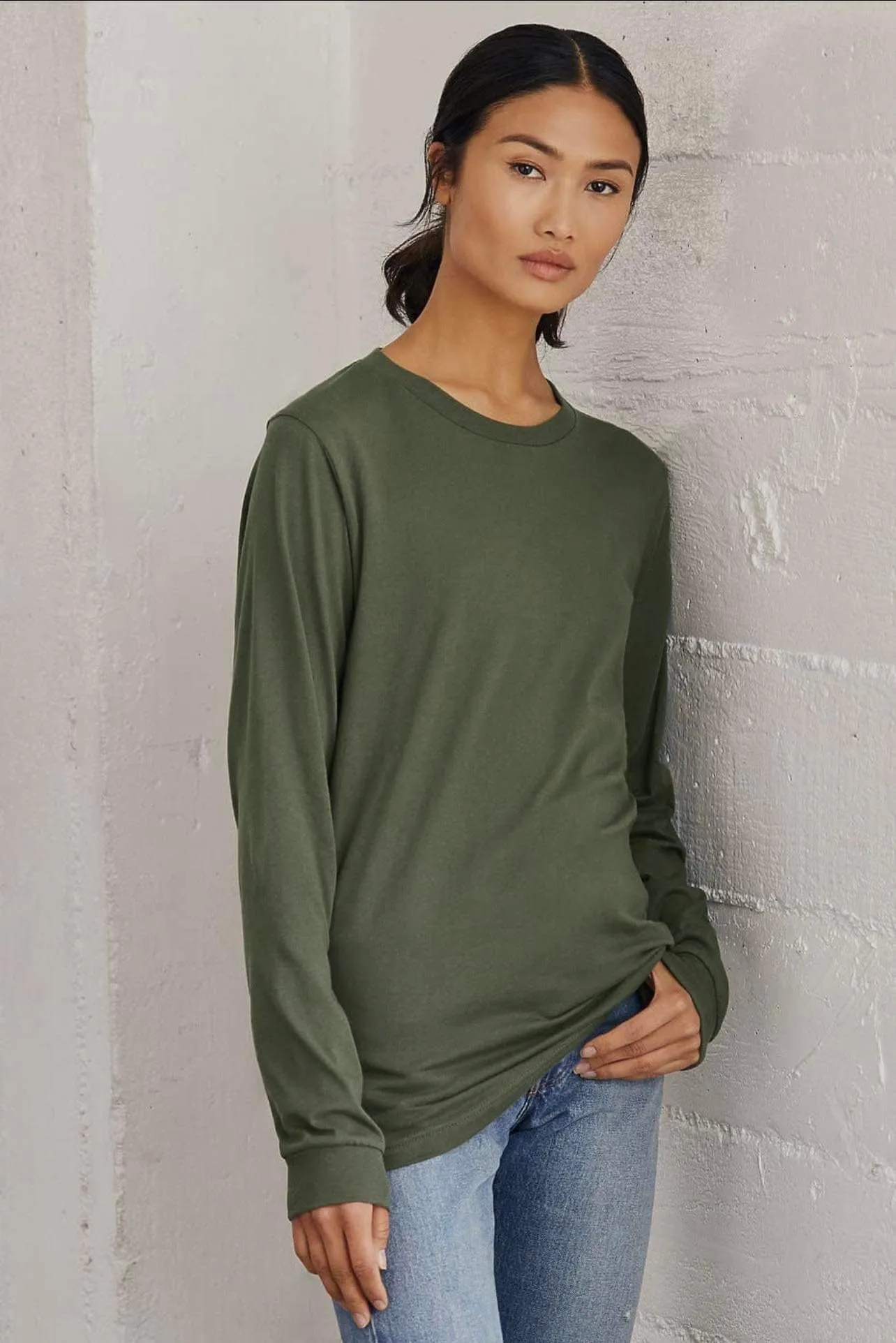 Blouse - Jersey Long Sleeve Bella Canvas, Green