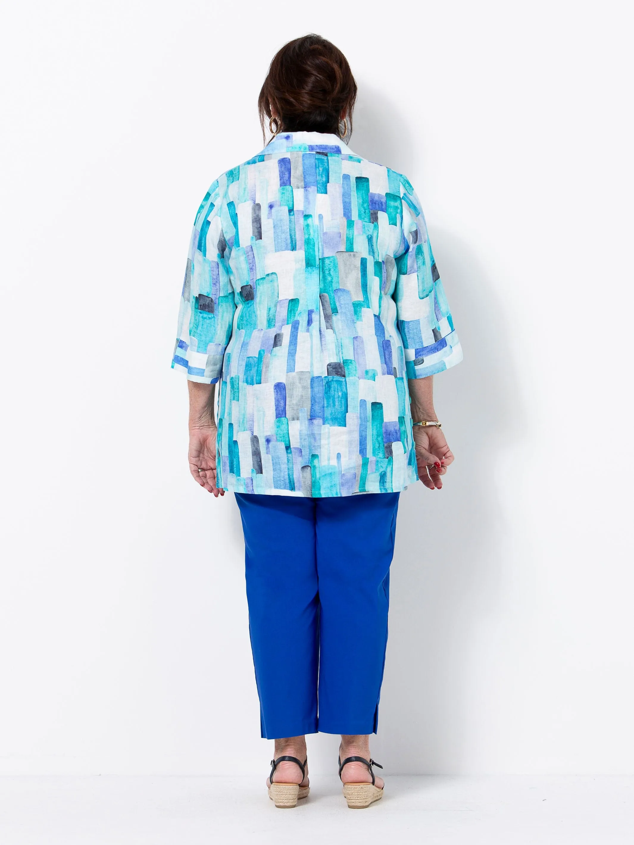 Blue Paint Linen Shirt