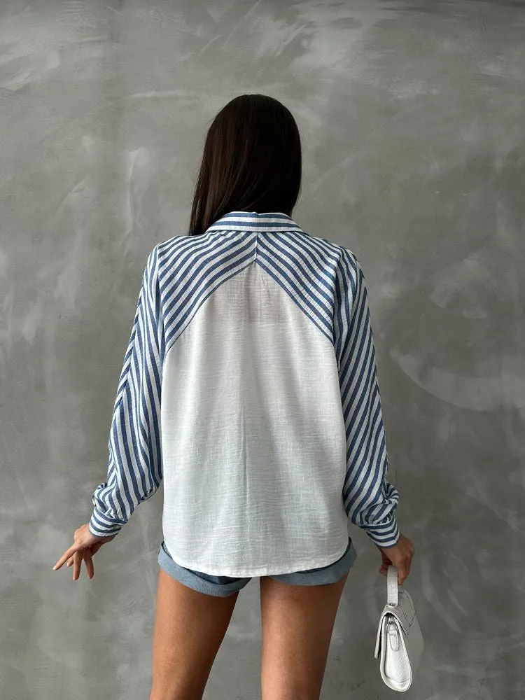 Blue Striped Linen Shirt