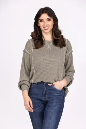 Boardwalk Waffle Long Sleeve Top