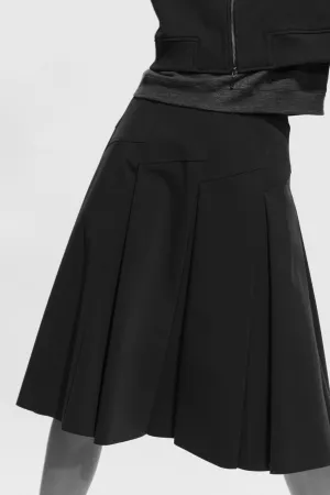 Bonded Tech Jersey Spadina Skirt - black