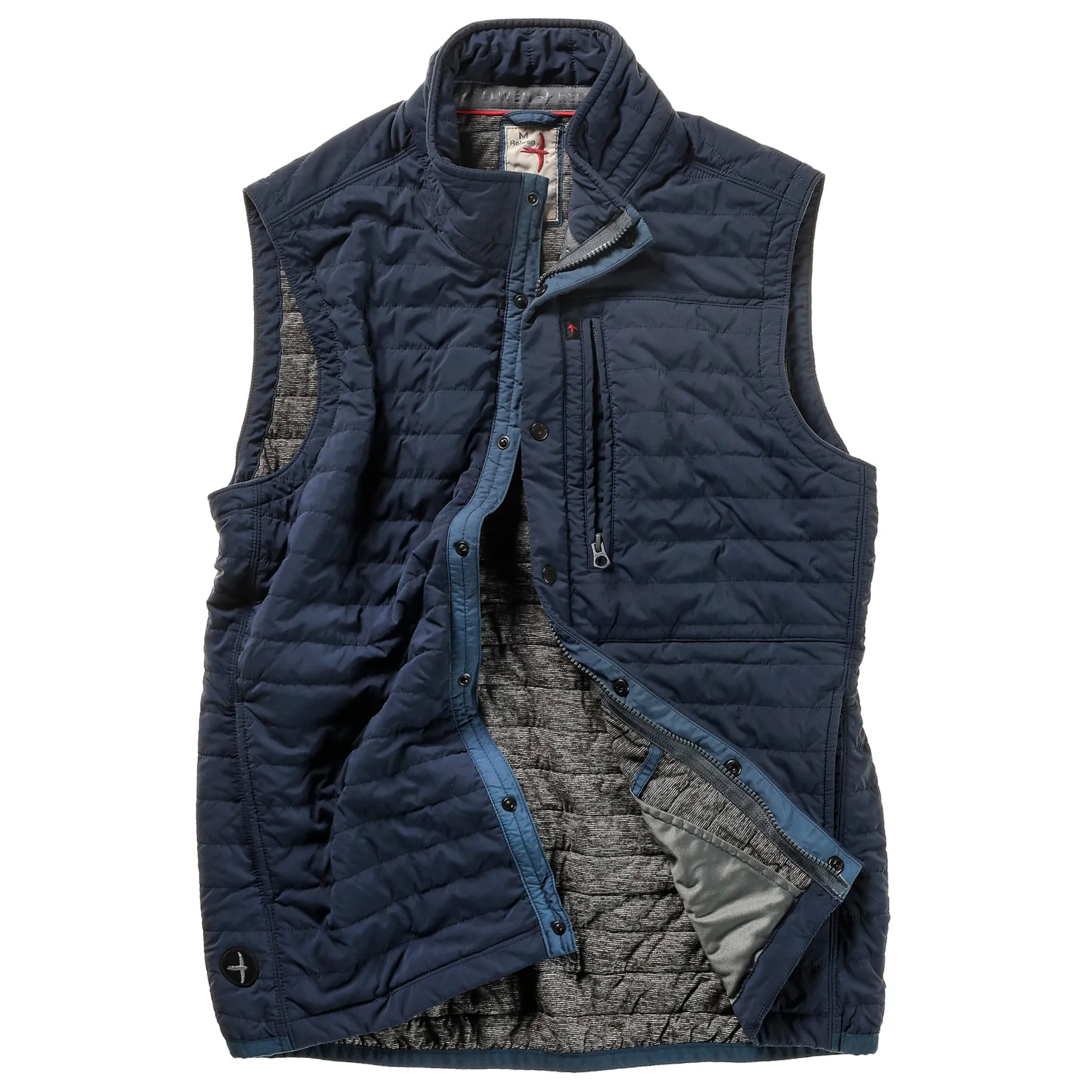 Bright Navy Quilted Windzip Vest by Relwen