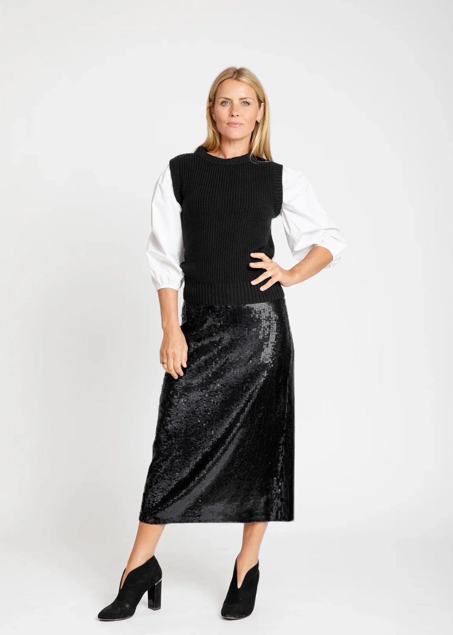 Burgess Sequin Skirt - Black