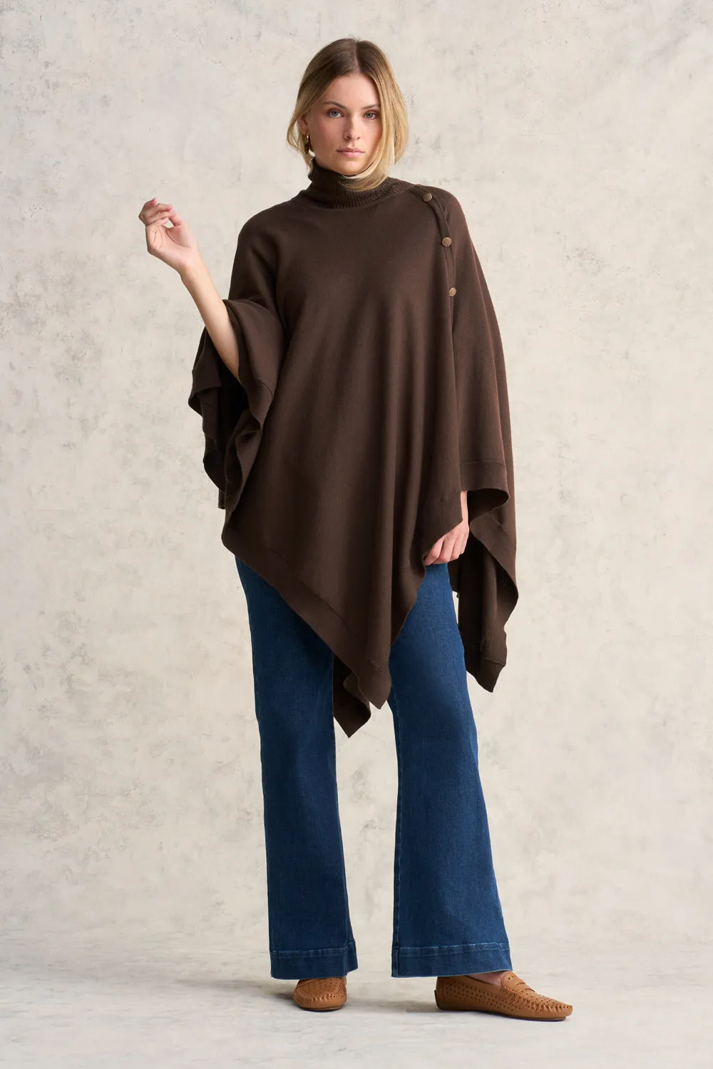 Calotta Button Detail Poncho