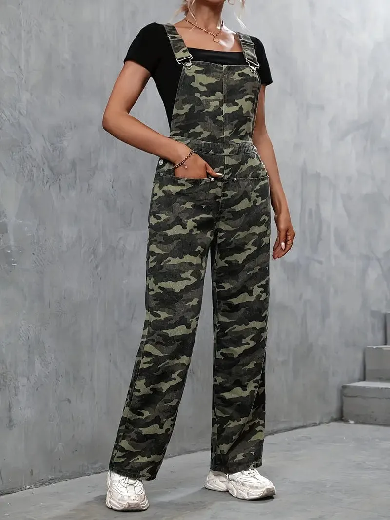 Camo Denim Jumpsuit