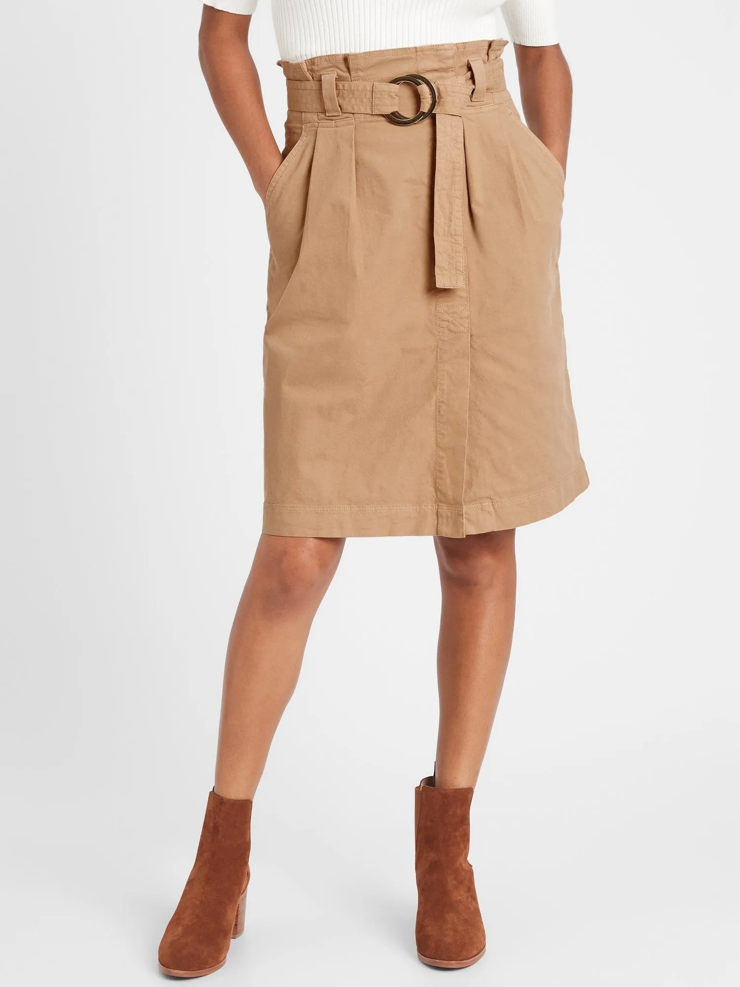 Canvas Utility Skirt in Afternoon Latte Beige