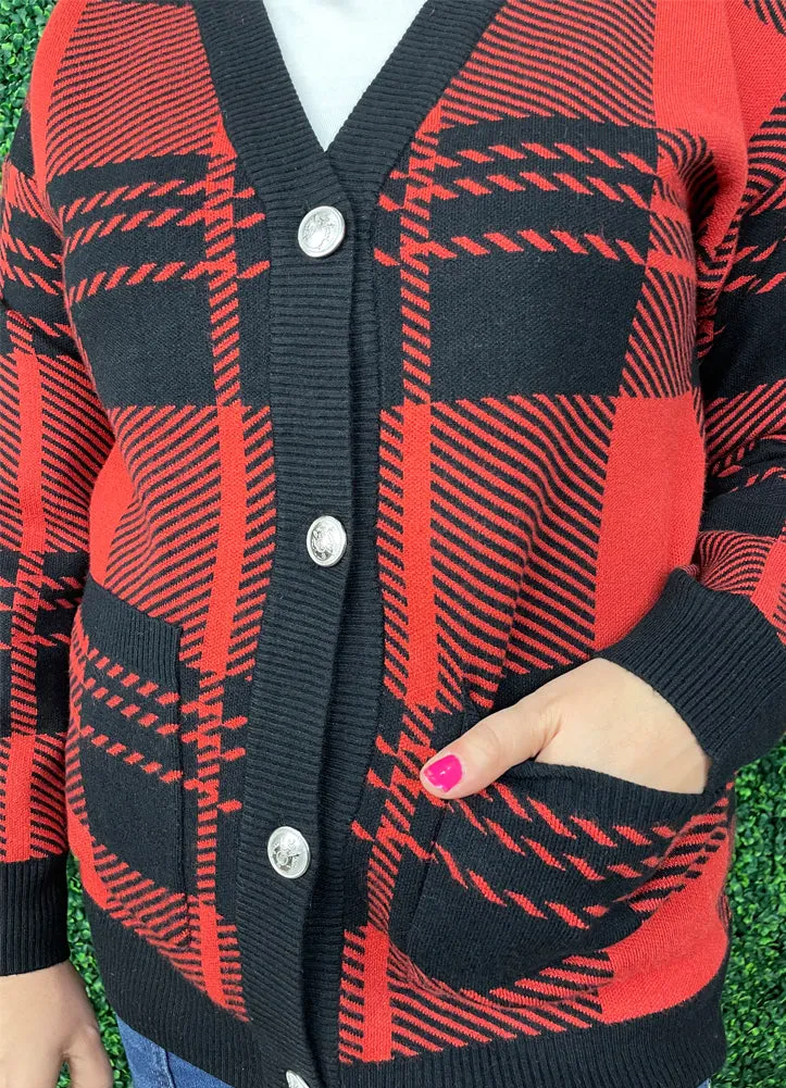 Cardigan in Red by Keren Hart