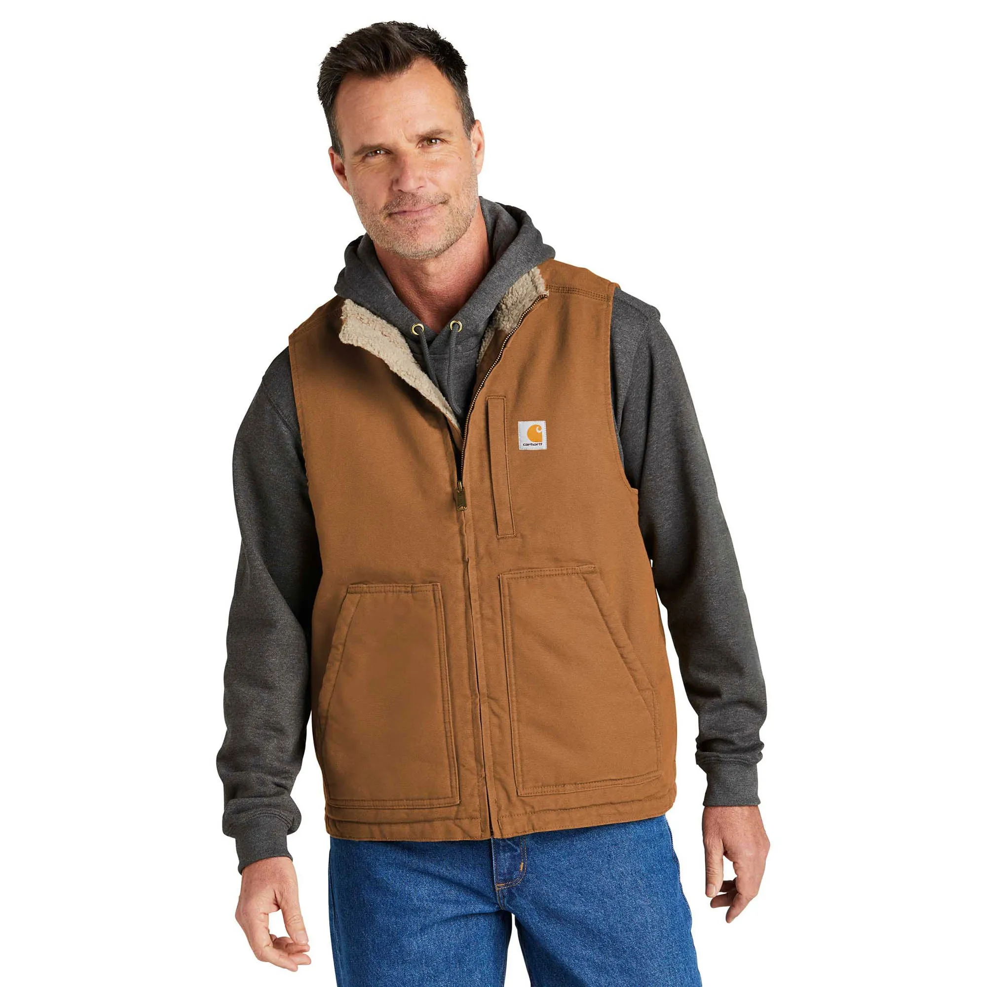 Carhartt Mock-Neck Sherpa Vest Carhartt Brown