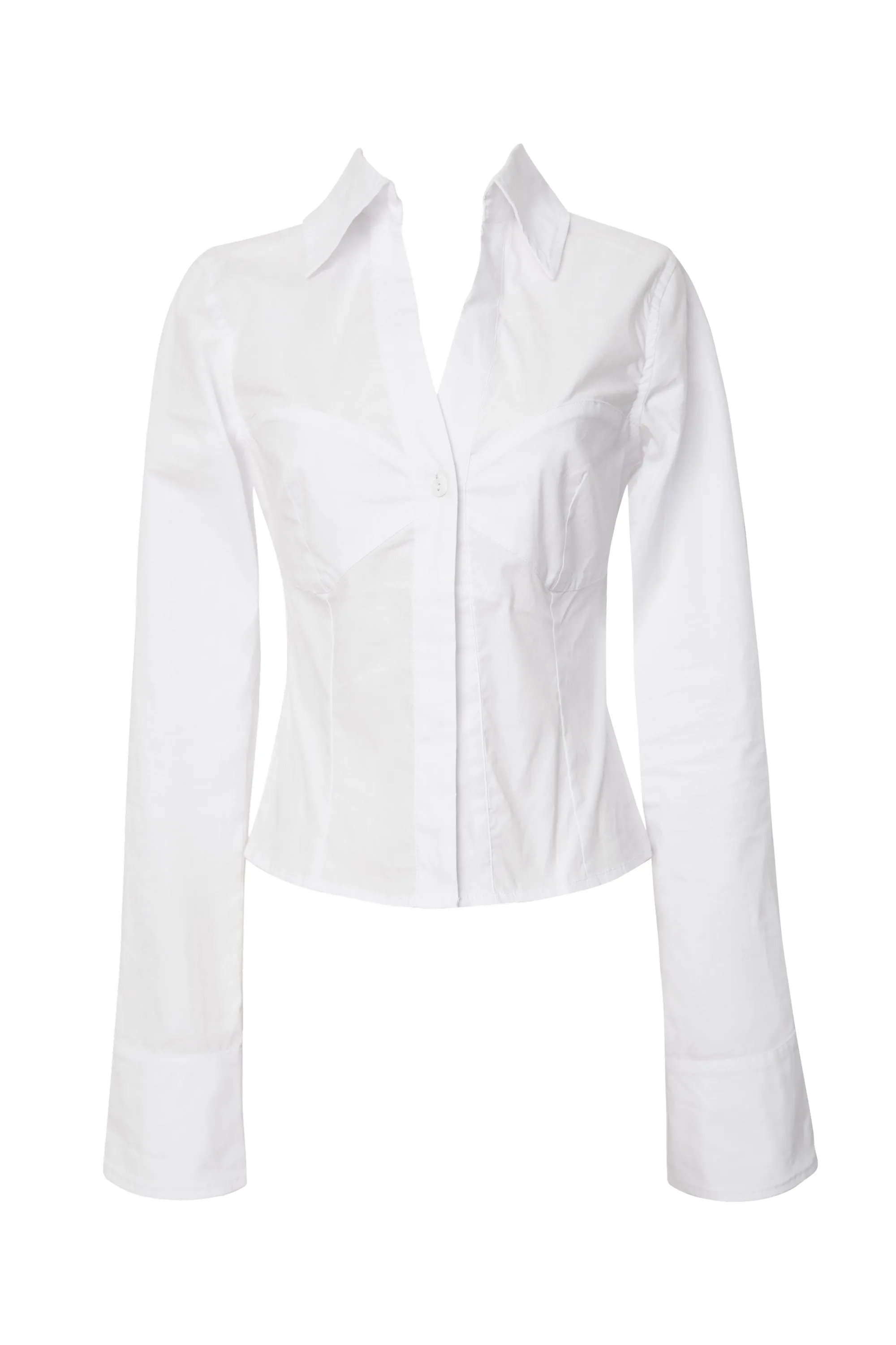 Castiel White Button Down Top