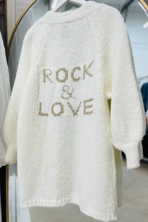 Catherine Rock & Love Cardigan | Cream x Gold