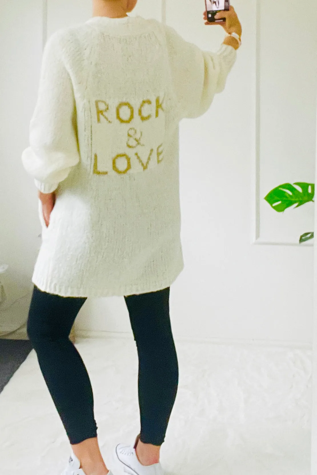 Catherine Rock & Love Cardigan | Cream x Gold