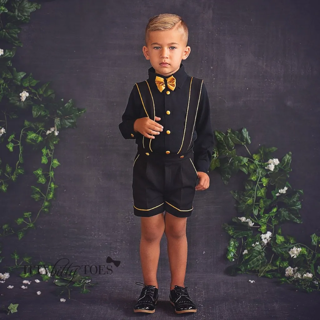 Charlie Shorts Set (Black & Gold)