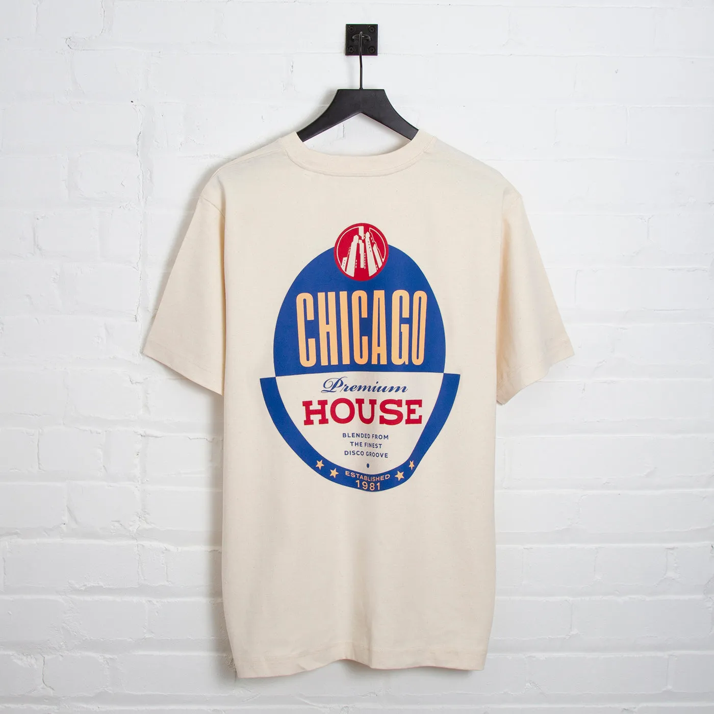 Chicago House Back Print - Tshirt - Natural