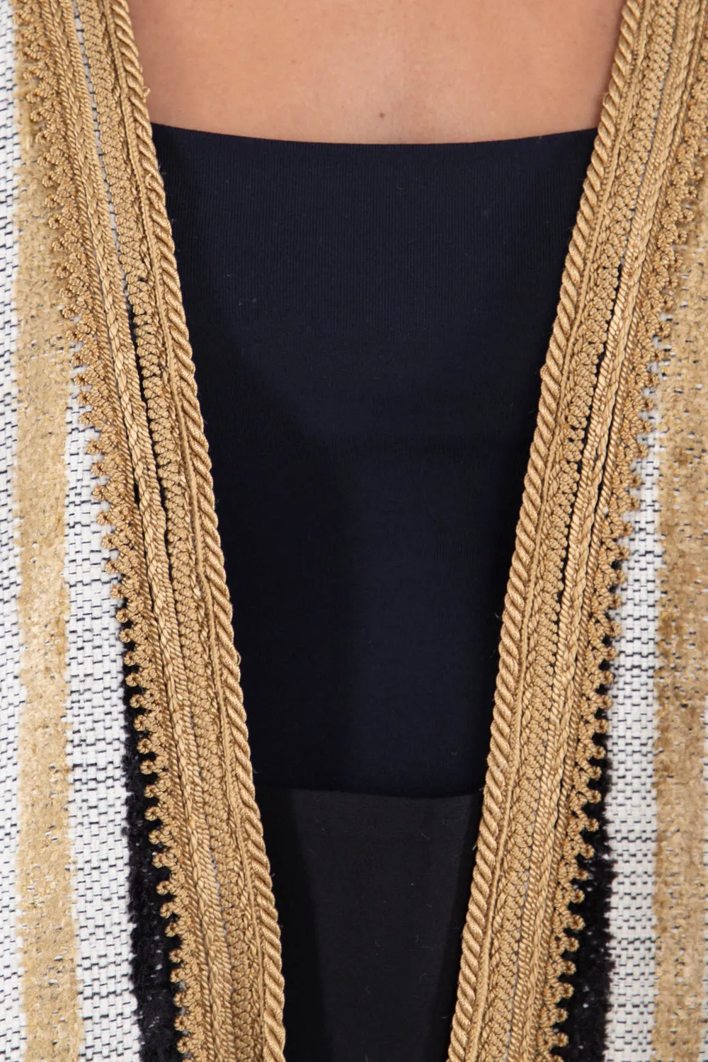 Classic Cotton Black & Gold Poncho